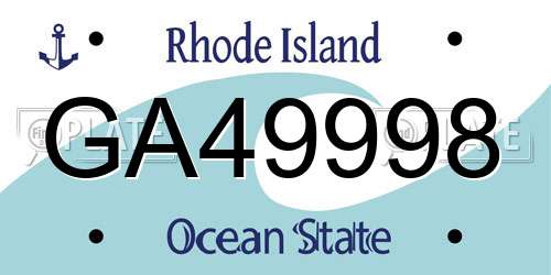 GA49998 Rhode Island License Plate
