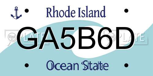 GA5B6D Rhode Island License Plate