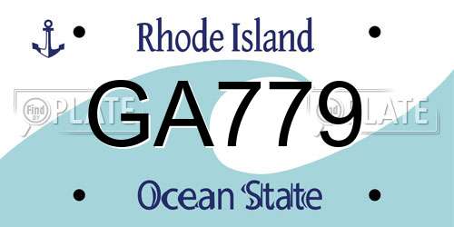 GA779 Rhode Island License Plate