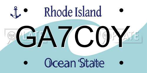 GA7C0Y Rhode Island License Plate