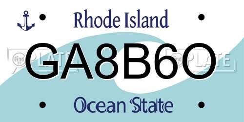 GA8B6O Rhode Island License Plate