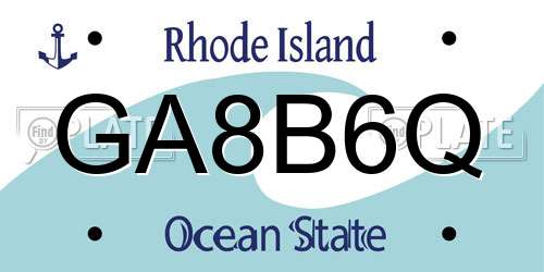 GA8B6Q Rhode Island License Plate