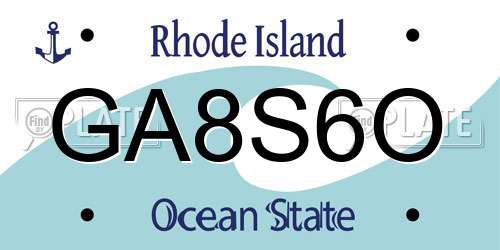 GA8S6O Rhode Island License Plate
