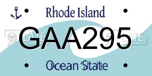 GAA295 Rhode Island License Plate