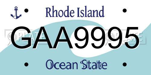 GAA9995 Rhode Island License Plate