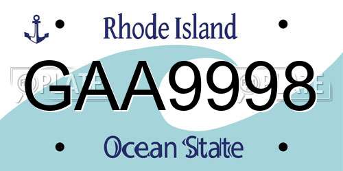 GAA9998 Rhode Island License Plate