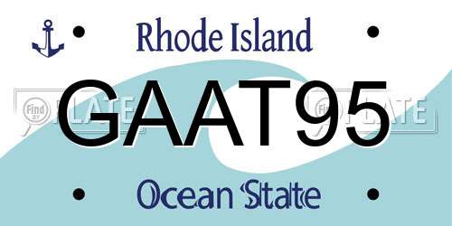 GAAT95 Rhode Island License Plate