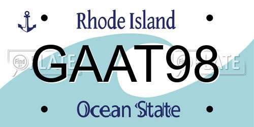 GAAT98 Rhode Island License Plate