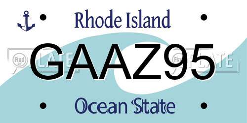 GAAZ95 Rhode Island License Plate