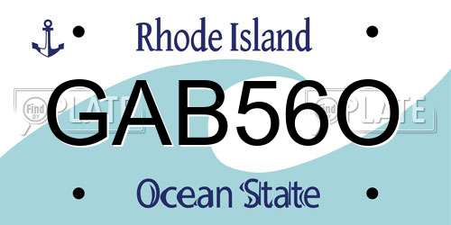 GAB56O Rhode Island License Plate