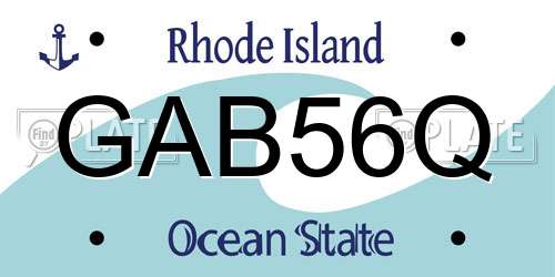 GAB56Q Rhode Island License Plate