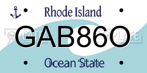 GAB86O Rhode Island License Plate