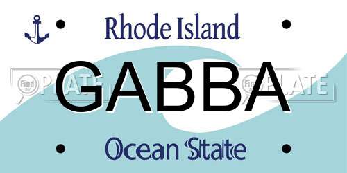 GABBA Rhode Island License Plate
