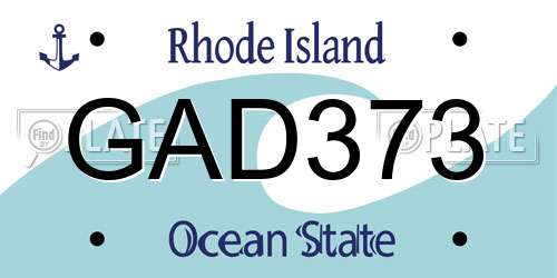 GAD373 Rhode Island License Plate