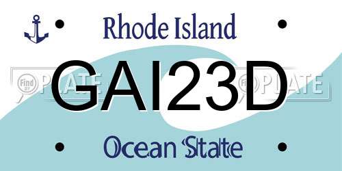 GAI23D Rhode Island License Plate