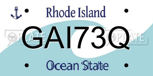 GAI73Q Rhode Island License Plate