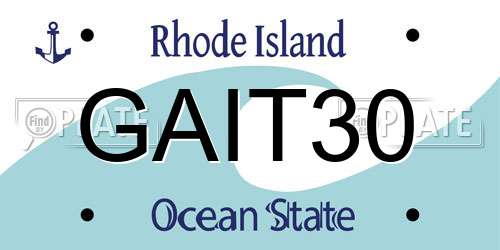 GAIT30 Rhode Island License Plate