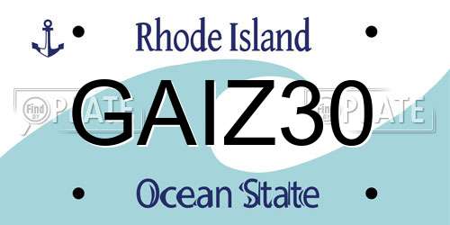 GAIZ30 Rhode Island License Plate