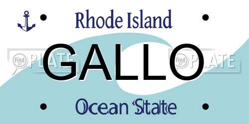 GALLO Rhode Island License Plate