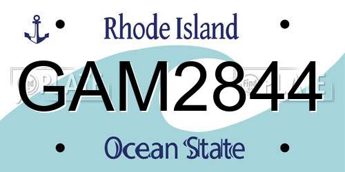 GAM2844 Rhode Island License Plate