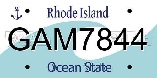 GAM7844 Rhode Island License Plate