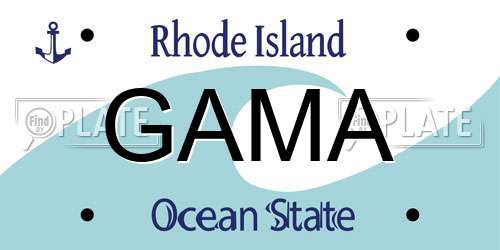 GAMA Rhode Island License Plate