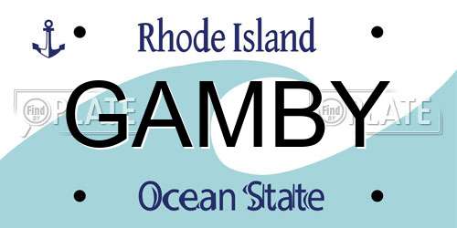GAMBY Rhode Island License Plate