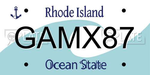 GAMX87 Rhode Island License Plate