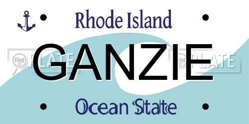 GANZIE Rhode Island License Plate