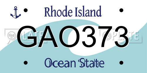 GAO373 Rhode Island License Plate