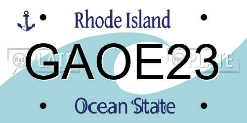 GAOE23 Rhode Island License Plate