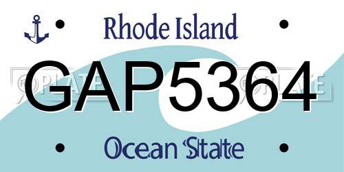 GAP5364 Rhode Island License Plate