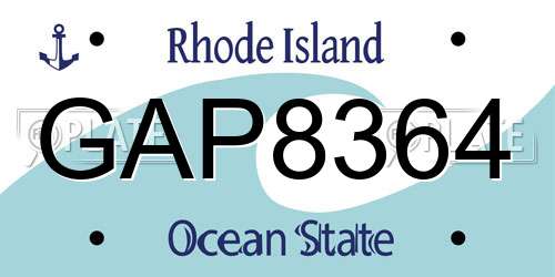 GAP8364 Rhode Island License Plate