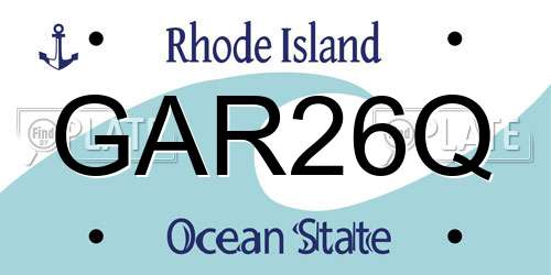 GAR26Q Rhode Island License Plate
