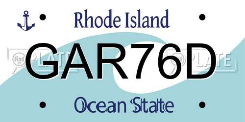 GAR76D Rhode Island License Plate