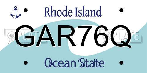 GAR76Q Rhode Island License Plate