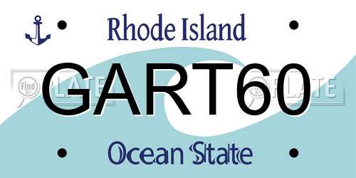 GART60 Rhode Island License Plate
