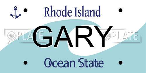 GARY Rhode Island License Plate