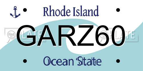 GARZ60 Rhode Island License Plate
