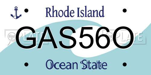 GAS56O Rhode Island License Plate