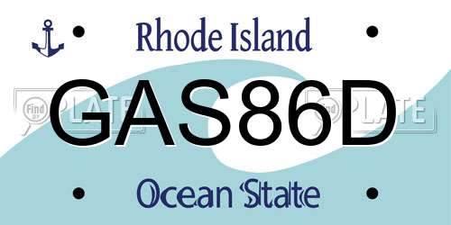 GAS86D Rhode Island License Plate