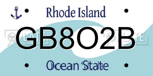 GB8O2B Rhode Island License Plate