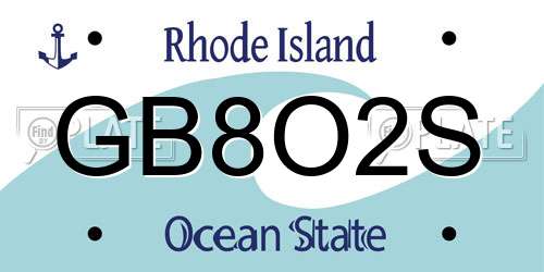 GB8O2S Rhode Island License Plate