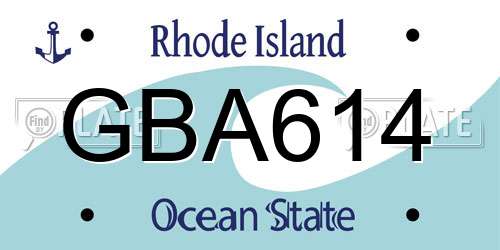 GBA614 Rhode Island License Plate