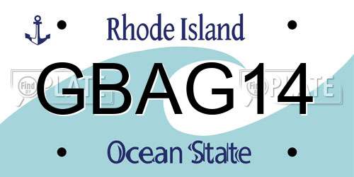 GBAG14 Rhode Island License Plate