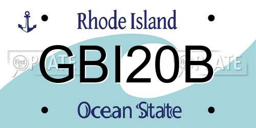 GBI20B Rhode Island License Plate