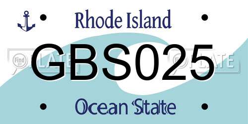 GBS025 Rhode Island License Plate