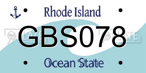 GBS078 Rhode Island License Plate