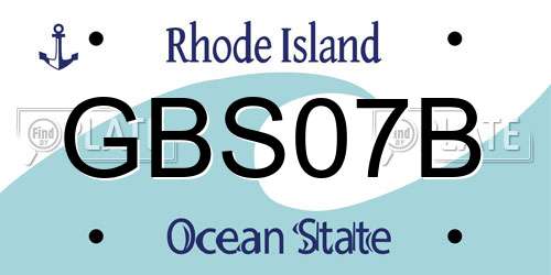 GBS07B Rhode Island License Plate