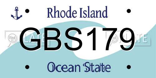 GBS179 Rhode Island License Plate